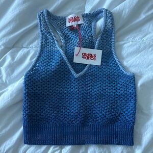 Solid and striped knit tank